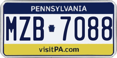 PA license plate MZB7088