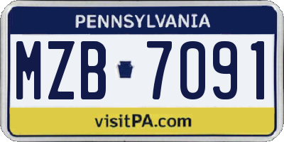 PA license plate MZB7091