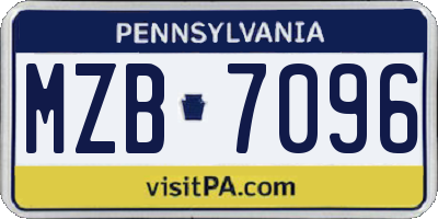 PA license plate MZB7096