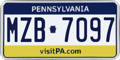 PA license plate MZB7097