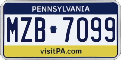 PA license plate MZB7099