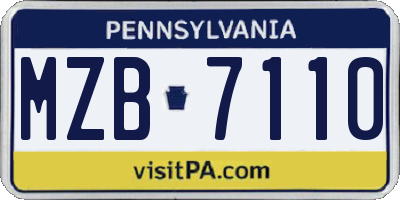 PA license plate MZB7110