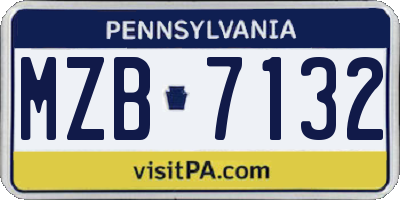 PA license plate MZB7132