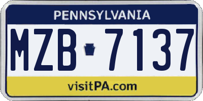 PA license plate MZB7137