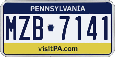 PA license plate MZB7141