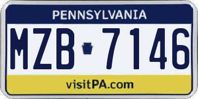 PA license plate MZB7146