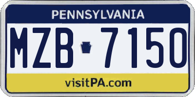 PA license plate MZB7150