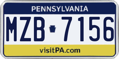PA license plate MZB7156