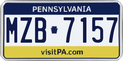 PA license plate MZB7157