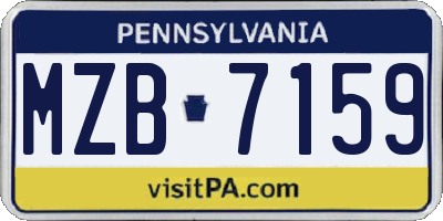 PA license plate MZB7159