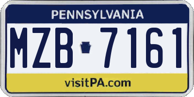 PA license plate MZB7161