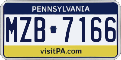 PA license plate MZB7166