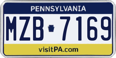 PA license plate MZB7169