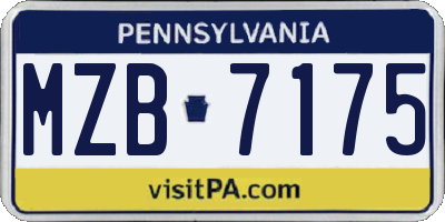 PA license plate MZB7175