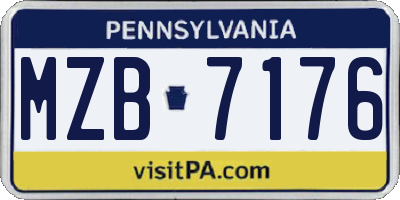 PA license plate MZB7176