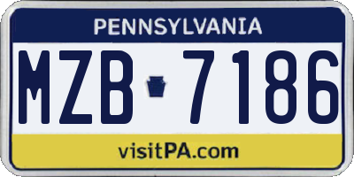 PA license plate MZB7186