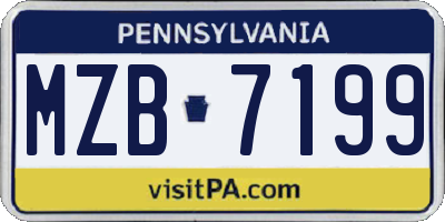 PA license plate MZB7199