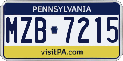 PA license plate MZB7215