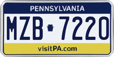 PA license plate MZB7220