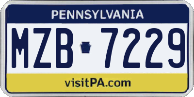 PA license plate MZB7229