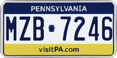 PA license plate MZB7246