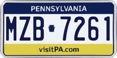 PA license plate MZB7261