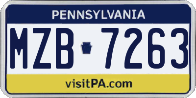 PA license plate MZB7263