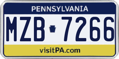 PA license plate MZB7266
