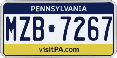 PA license plate MZB7267