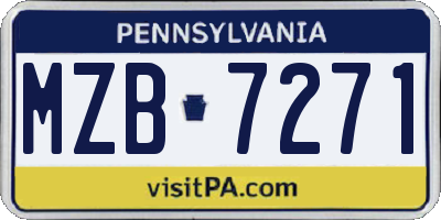 PA license plate MZB7271