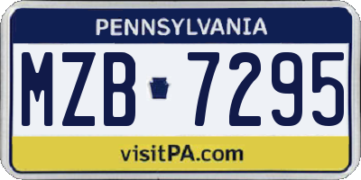 PA license plate MZB7295