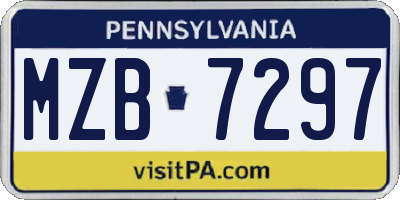 PA license plate MZB7297