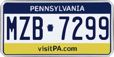 PA license plate MZB7299