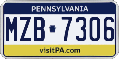 PA license plate MZB7306