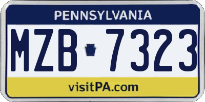 PA license plate MZB7323