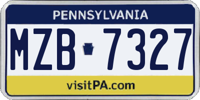 PA license plate MZB7327