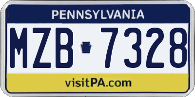 PA license plate MZB7328