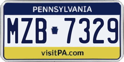 PA license plate MZB7329
