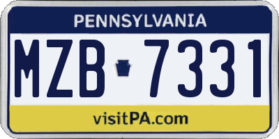 PA license plate MZB7331