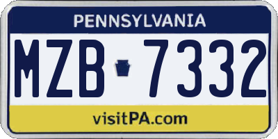 PA license plate MZB7332