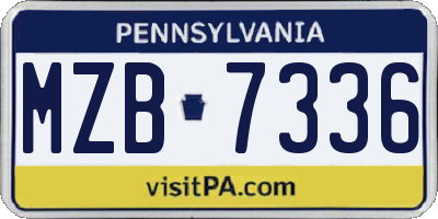 PA license plate MZB7336
