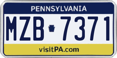 PA license plate MZB7371