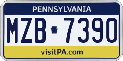 PA license plate MZB7390
