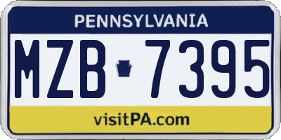 PA license plate MZB7395