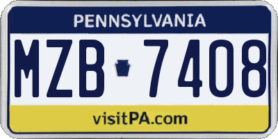 PA license plate MZB7408