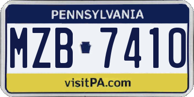 PA license plate MZB7410
