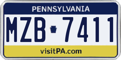 PA license plate MZB7411