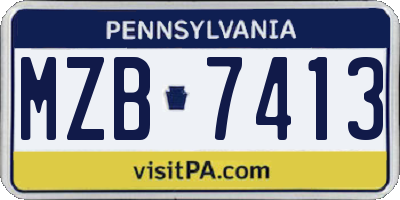 PA license plate MZB7413