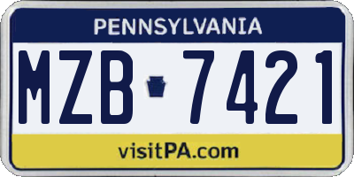 PA license plate MZB7421