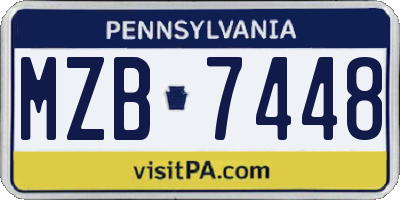 PA license plate MZB7448